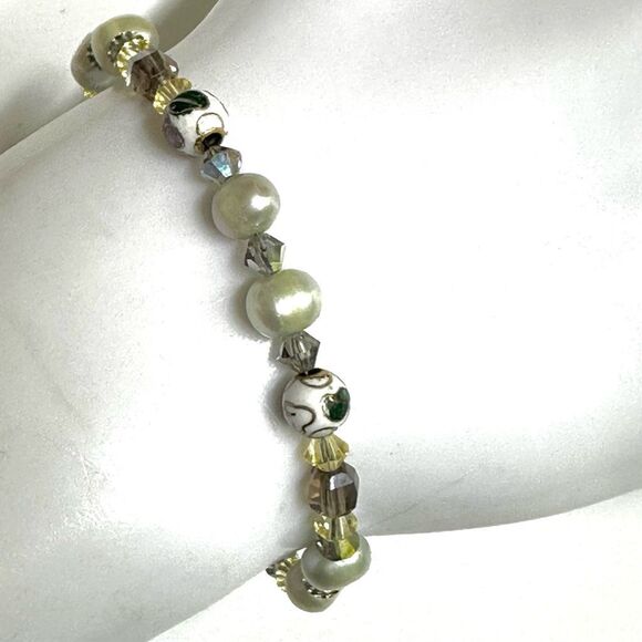 Pearl Cloisonné crystal beaded bracelet - Picture 2 of 8